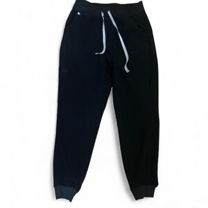 Figs Black Jogger Pants with White Accents